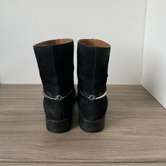 Gucci 354003 Black Suede Leather Ankle Boots Size 38 / 8US 100% AUTHENTIC - Picture 5 of 12